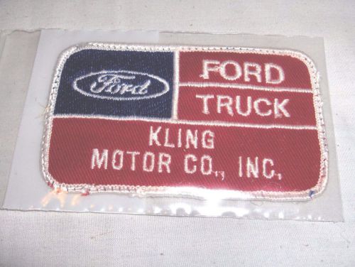 #2457 - vintage kling motor co. (kansas) ford truck embroidered patch