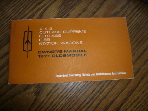 Nos 1971 oldsmobile 442 cutlass f-85 station wagons owner&#039;s manual -glove box