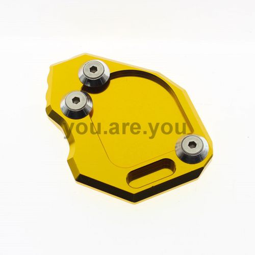 Cnc side stand plate kickstand extension pad fit bmw f800gs 2008-2014 12 11 gold