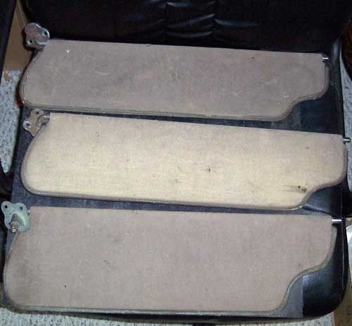 Three 1930&#039;s lincoln zephyr sunvisors.