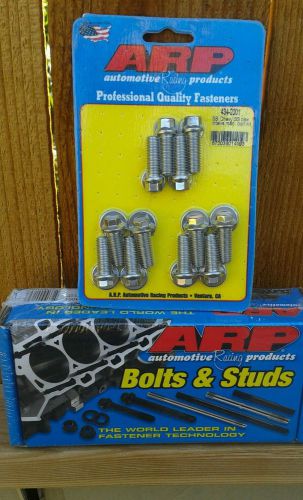 Brand new arp sbc hex head stud kit and arp ss intake fasteners racing chevrolet