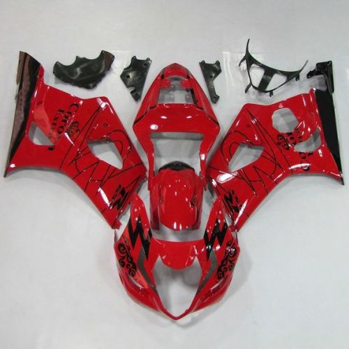 Red crown abs plastic bodywork fairing cowl kit for suzuki gsxr 1000 03 04 k3 ad