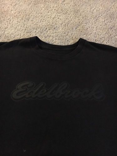 Edelbrock t-shirt short sleeve cotton black edelbrock logo men's  used 3xl xxxl