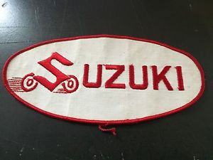 Large oval vintage suzuki embroidered motorcycle moto cross patch 8 1/2 " by 4"