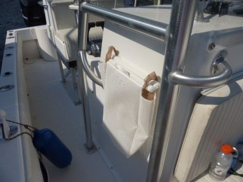 Mesh trash bag for boat or rv -- white (installs with stainless snap screws)