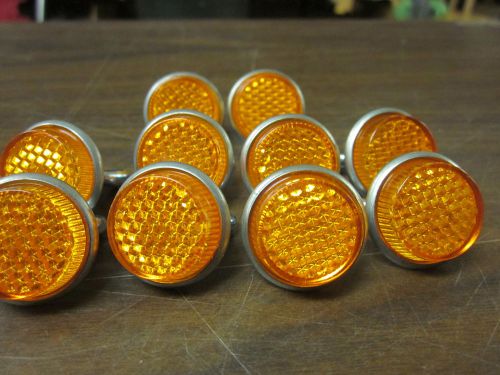 Lot of ~ 50 ~ amber / orange  round license plate bolt reflector bike fasteners