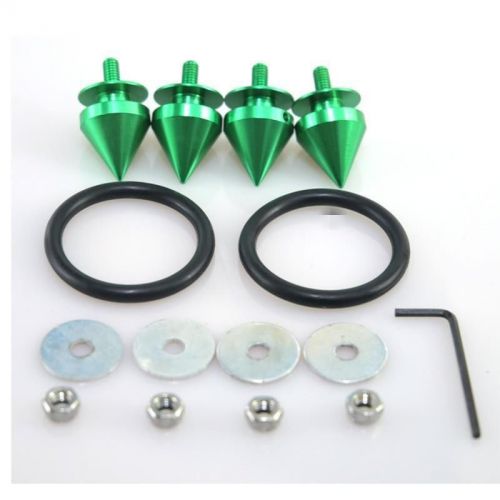 Quick release fasteners for car bumpers trunk fender hatch lids kit green r004