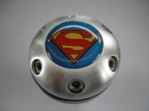 Superman aluminum leather gear shift knob universal can top