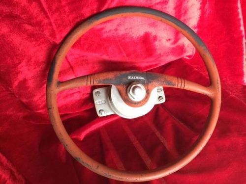 Kainer vintage boat steering wheel and pulley hub