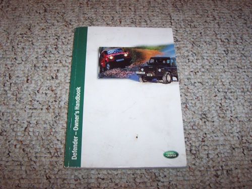 2002 land rover defender factory original owner&#039;s owners manual