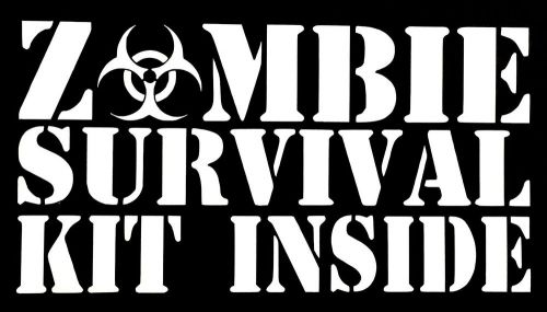 Zombie survival kit inside decal 14 colors car suv honda ford dodge chevy vw jdm