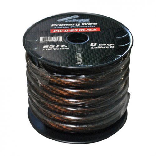 Power wire 0ga. 25' black audiopipe pw025bk wire