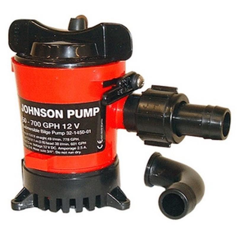 Johnson1000 gph marine cartridge bilge pump 3/4" 12v dura ports