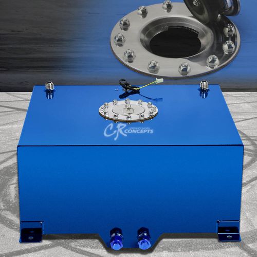 15 gallon/57l blue coat aluminum racing/drift fuel cell tank+cap+level sender