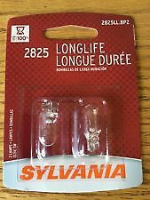 New pair sylvania 2825 ll long life automotive light bulbs - 2 pack!