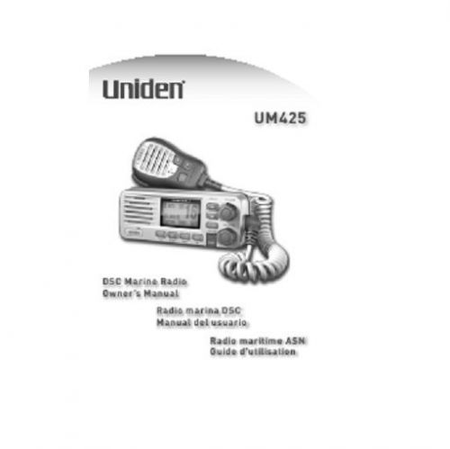 New! genuine uniden 2-way vhf marine radio owner's manual - for um425