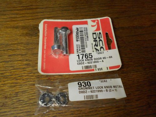 Scott drake 65-66 mustang door lock knobs &amp; grommet lock knob metal