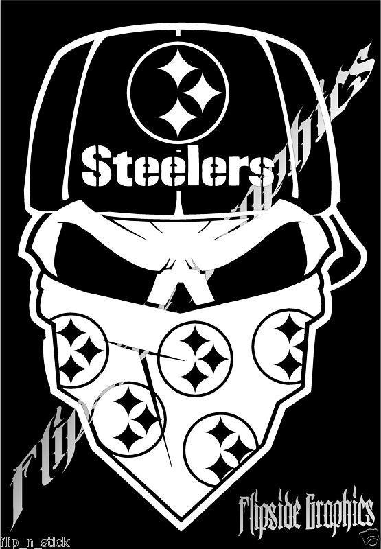 Decal skull steelers graphics truck car windows vinyl laptop stickers