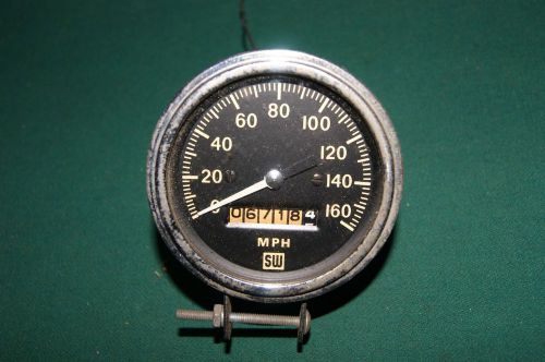 Stewart warner mechanical speedometer vintage 160mph used
