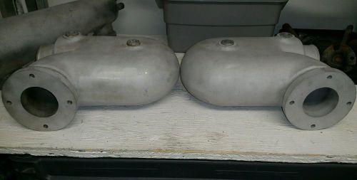 New 1 pair aluminum marine exaust manifold risers (6" rise, 90 degree down)