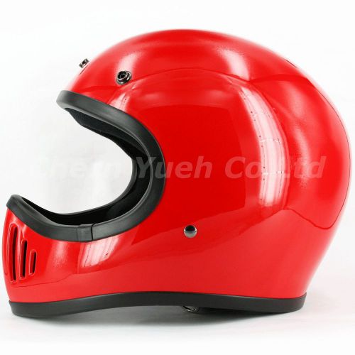 Bmx mx off-road motocross motorcycle helmet full face red dot x-large cafe racer