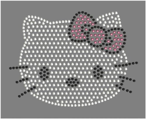 Rhinestone car decal - hello kitty