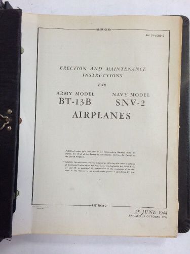1944 bt-13b army /snv-2 navy original pilot&#039;s flight operating instructions