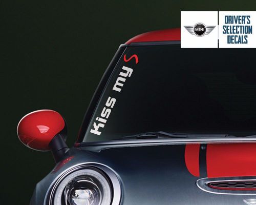 Mini cooper kiss my s side windshield decal windows sticker graphic