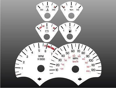 1997-1998 firebird 120mph instrument cluster white face gauges laminated 97-98