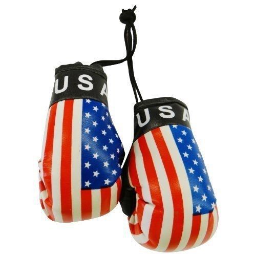 Usa flag hanging &#034;mini&#034; boxing gloves 3.5 x 2 inch