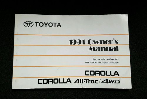 1991 toyota corolla original owners maintenance manual