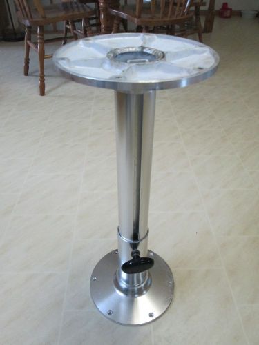 Garelick manual rise adjustable boat/rv/yacht table pedestal - smooth 18&#034; to 24&#034;