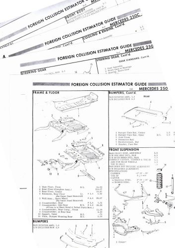 Mercedes benz 250c 280c body parts list crash sheets mf re