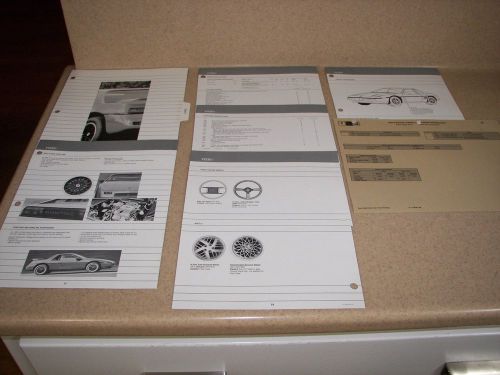 1988 pontiac fiero dealer order guide &amp; product info manual -options,specs! look