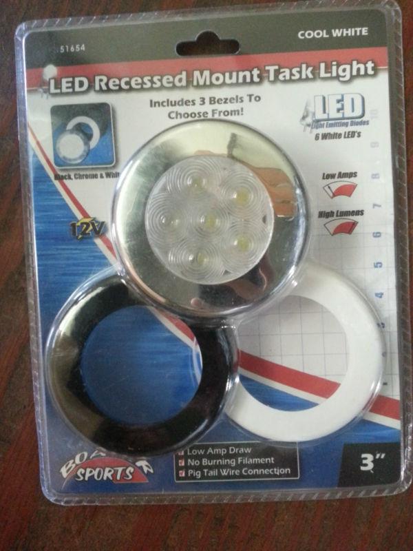 Boater sports cool white 3" led recessed mount task light new # 51654