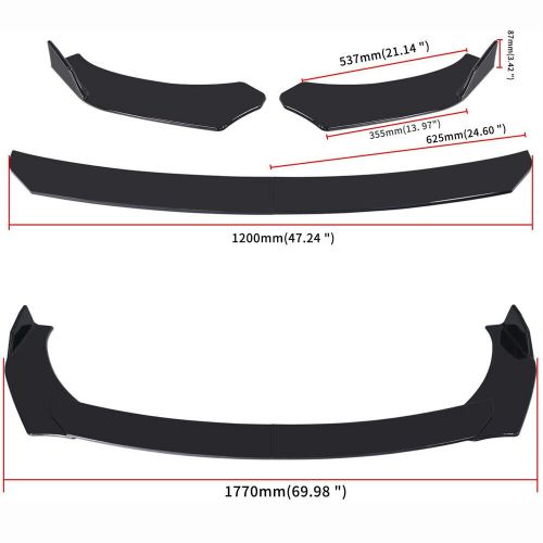 For Mercedes Benz C63 C43 Front Bumper Lip Spoiler Splitter Body Kits Strut Rods, US $65.45, image 6
