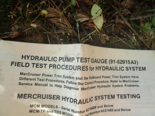 Mercruiser Hydraulic Pump Test Gauge 91-52915A3 Power trim Brass Kit w case, US $125.00, image 18