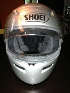 Shoei z-two silver helmet large good condition full face