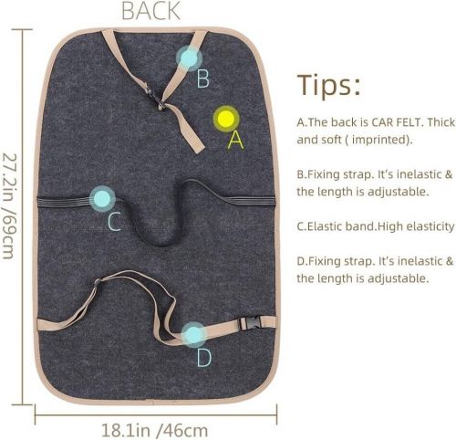 Kick mat back seat protector waterproof leather car seat back organizers cover