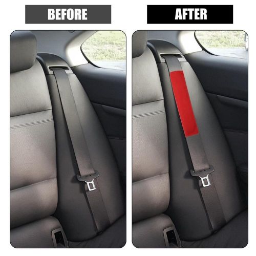 2pcs Universal Seat Belt Shoulder Pad Faux Leather Car Safe Strap Neck Mat Red, US $14.49, image 4