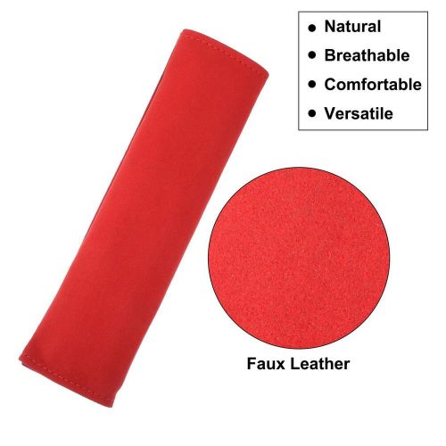2pcs Universal Seat Belt Shoulder Pad Faux Leather Car Safe Strap Neck Mat Red, US $14.49, image 5