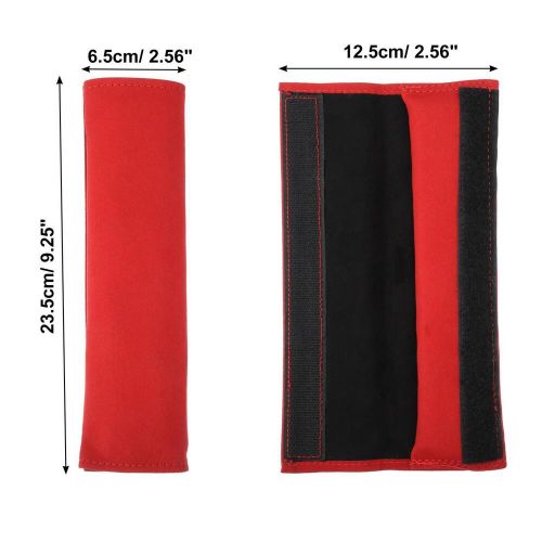 2pcs Universal Seat Belt Shoulder Pad Faux Leather Car Safe Strap Neck Mat Red, US $14.49, image 6