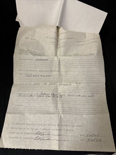 Annunciator panel; mpn 75-0148-11; s/n 1121; serviceable