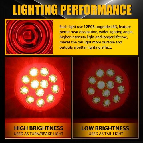 4Inch 12V Marker LIGHTS LED Bullet Amber Red Truck Trailer RV Round Side Lamp 4X, US $51.99, image 6