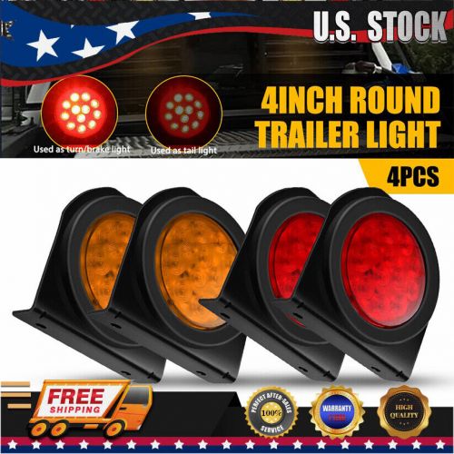 4Inch 12V Marker LIGHTS LED Bullet Amber Red Truck Trailer RV Round Side Lamp 4X, US $51.99, image 13