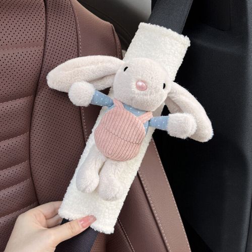 2pcs Car Seat Belt Shoulder Cover Cute Pink Bear Rabbit Decor Shoulder Pads 22CM, US $18.39, image 2