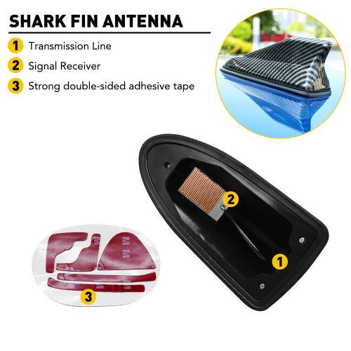 Carbon fiber fin shark car roof antenna radio fm/am signal aerial accessories us