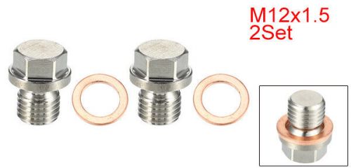 2 Set M12x1.5 Engine Oil Drain Plug with Washer 1239970430 for Mercedes-Benz, US $13.49, image 3