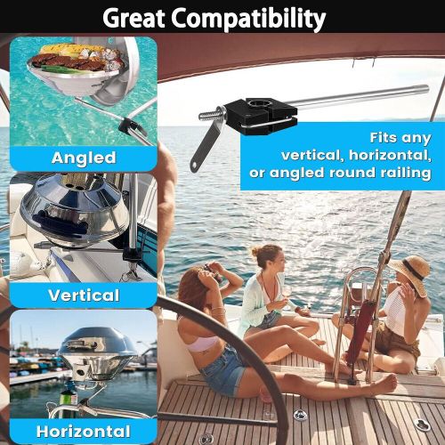 A10-080 Round Rail Grill Mount Bracket 7/8"-1" for Magma Kettles Grill Boat, US $47.87, image 6