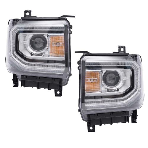 HID/Xenon LED Headlights Pair Headlamps For Gmc Sierra 1500 2016 2017 2018 LH+RH, US $391.59, image 15